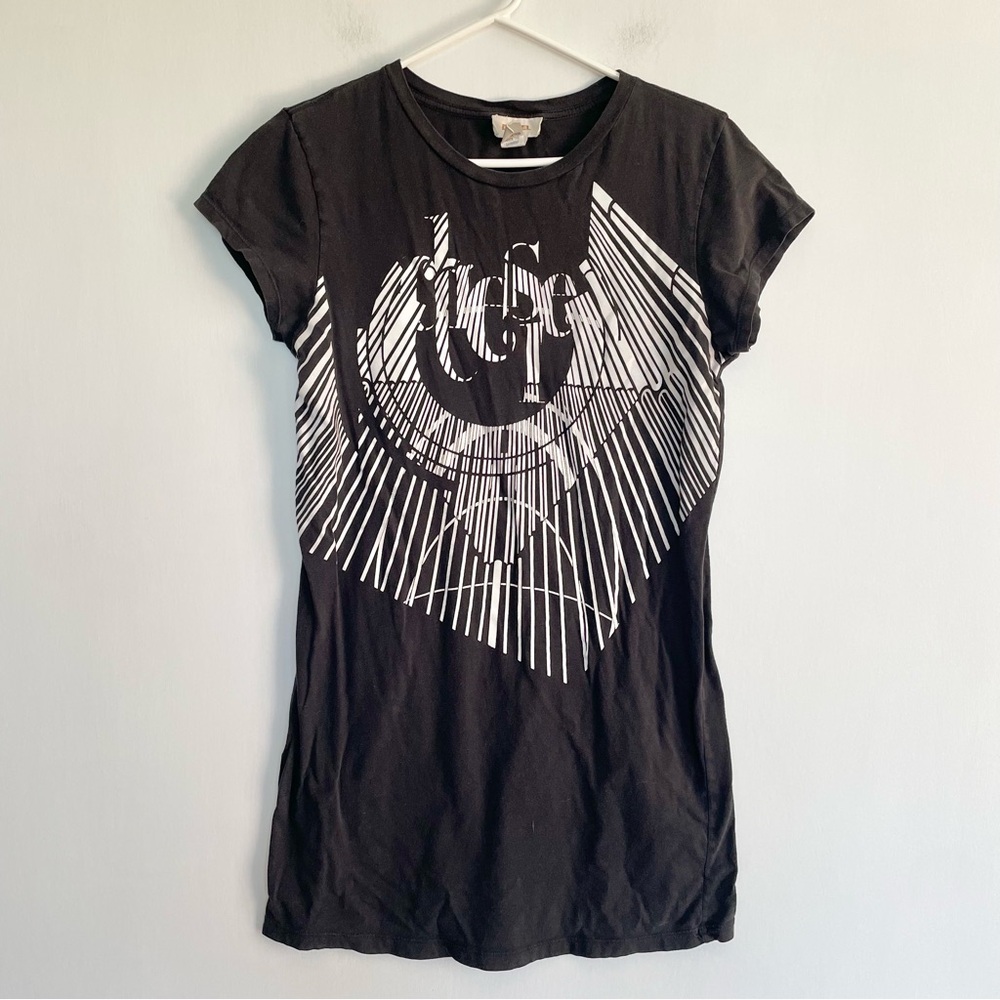 Diesel Shirt Dress Graphic Tee Short Sleeve Gray White Top Unisex Size XL